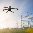 DJI Matrice 400 flying near an electrical substation for inspection work