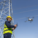 Power line engineer flying the Autel EVO Max 4T for an powerline/power grid inspection use case