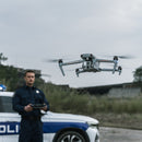 Law enforcement flying the Autel EVO Max 4T in front of a police trooper vehicle