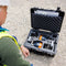 Drone PIlot setting up WingtraGround for volumetric measurements of aggregate stockpiles