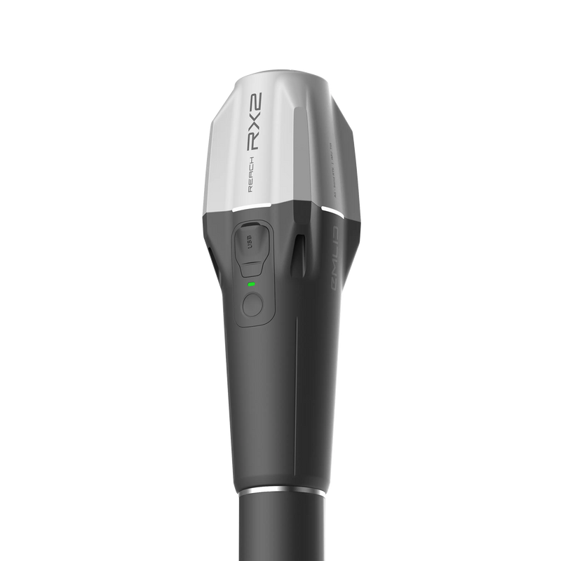Emild Reach RX2 on a Survey Pole 3/4 View