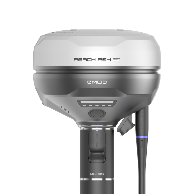 Emlid Reach RS4 Pro on Survey Pole front