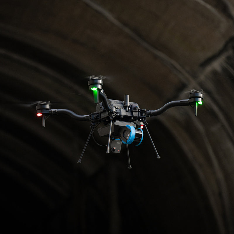 Freefly Astro with Emescent LiDAR in a tunnel