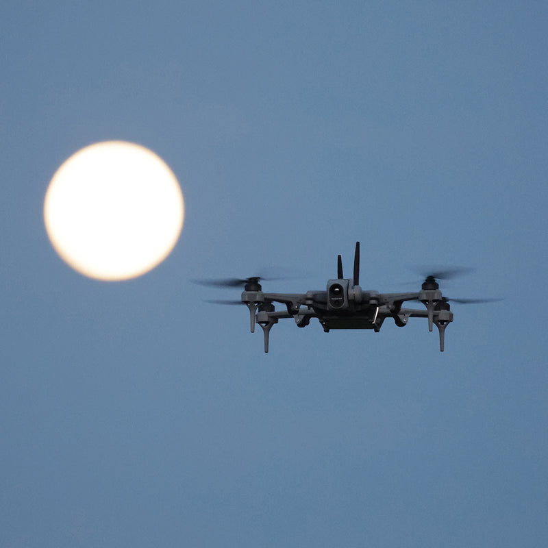 Teal 2 sUAS drone flying under moonlight