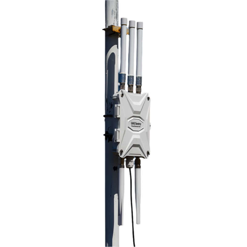 UAS Sentry RID Detection Unit Mounted on a pole